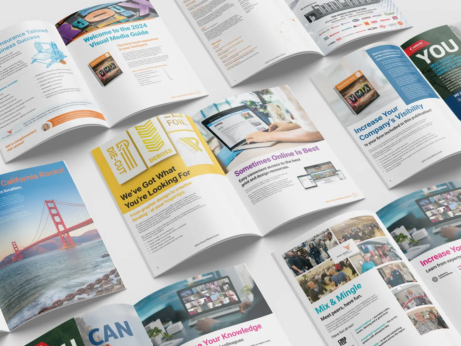 Graphic design project for Visual Media Alliance print media.