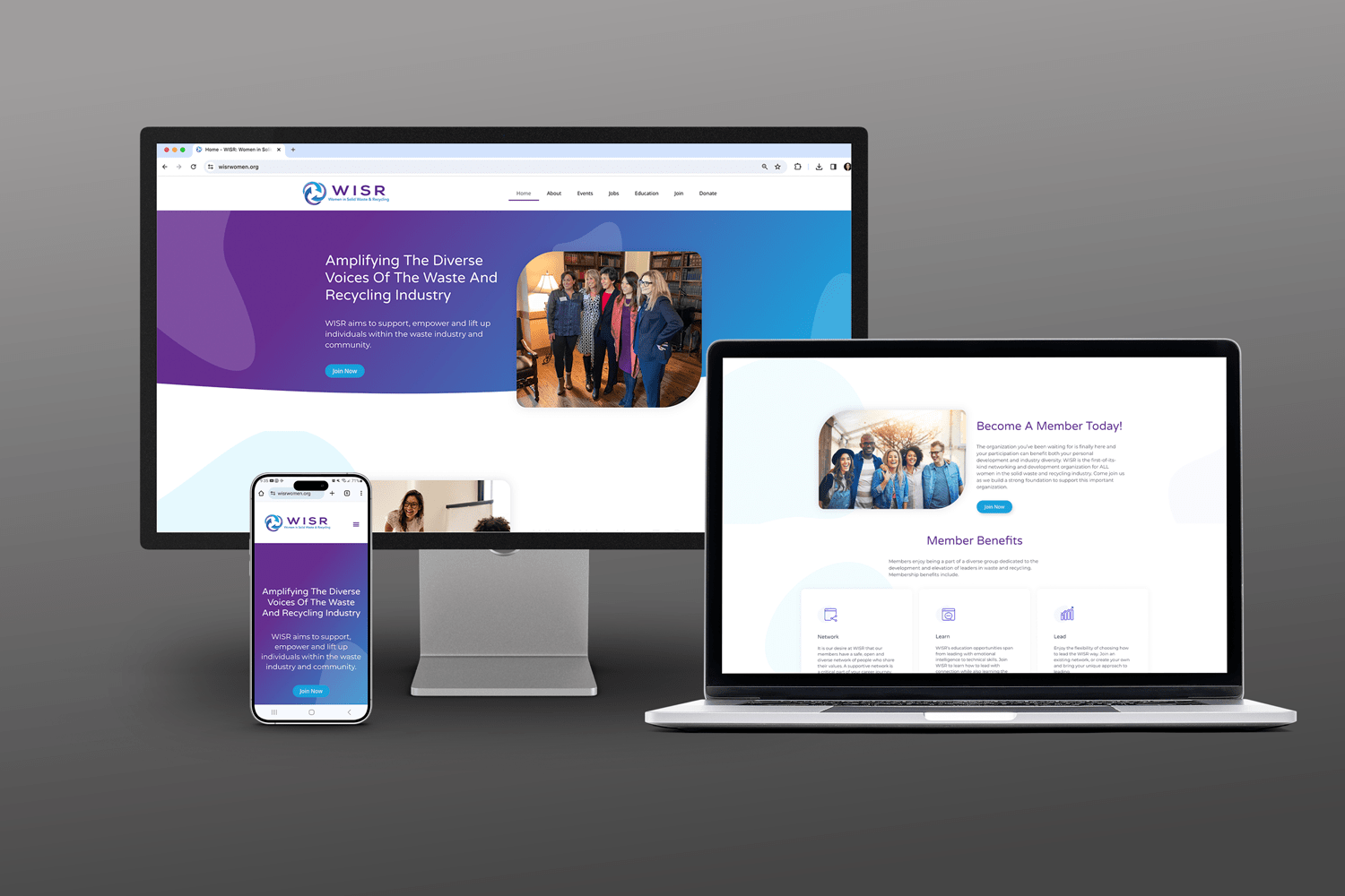 WISR Website multi device mockup