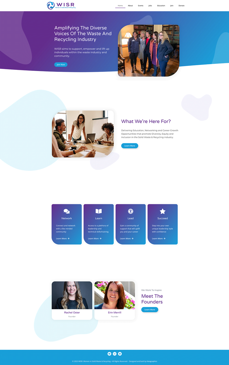 WISR Women homepage - Web Design