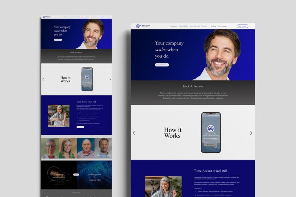 Alpha Equity Website Design project.