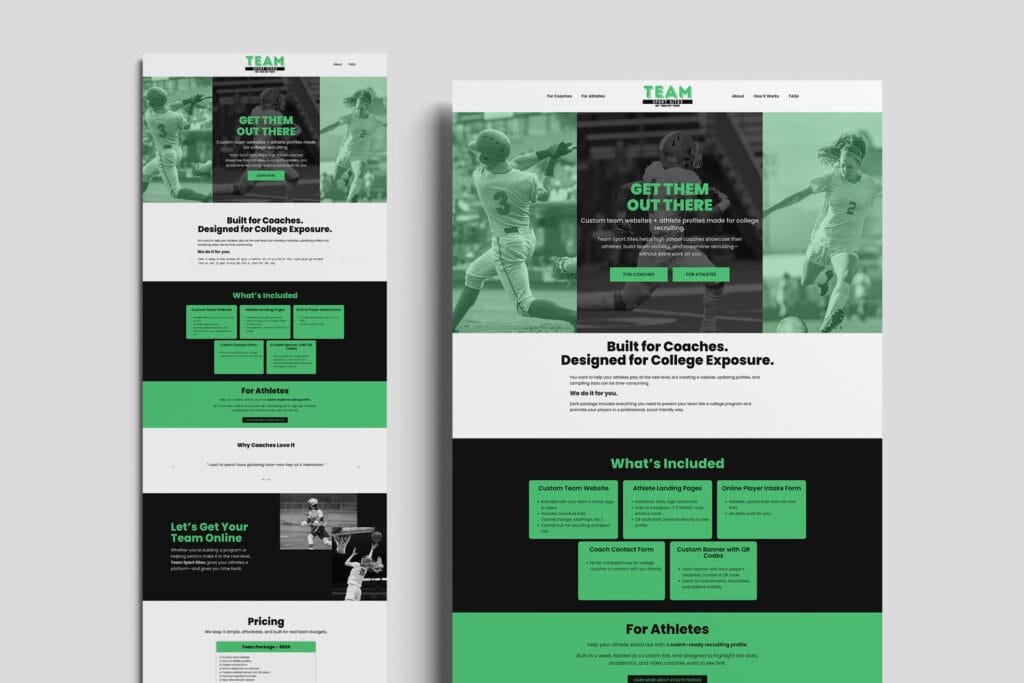 Team Sport Sites small business web design.